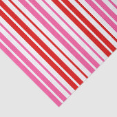 Wit Roze Rood Verticaal Strepen Design   Tissuepapier (Detail)