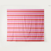 Wit Roze Rood Verticaal Strepen Design   Wandkleed (Voorkant (horizontaal))