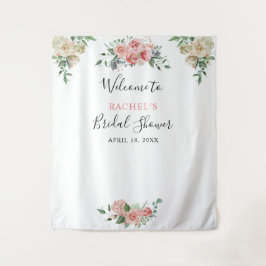 Wit Roze Roos Waterverf Welkom Bruidsfeest Wandkleed