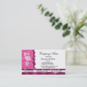 Wit roze roze Visitekaartjes (Staand voorkant)