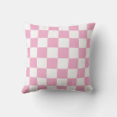 Wit & Roze Schachbrett Motief Worp Kussen (Achterkant)