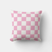 Wit & Roze Schachbrett Motief Worp Kussen (Voorkant)