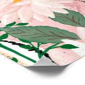  wit roze tijger - Floral schilderen Poster (Hoek)