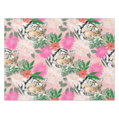  wit roze tijger - Floral schilderen Tafelkleed (Voorkant (Horizontaal))