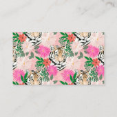  wit roze tijger - Floral schilderen Visitekaartje (Achterkant)