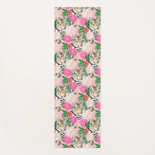  wit roze tijger - Floral schilderen Yogamat (Voorkant)