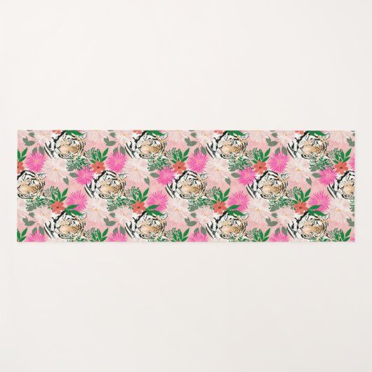  wit roze tijger - Floral schilderen Yogamat (Voorkant (horizontaal))