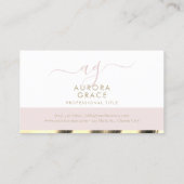 Wit Roze Veer Goud Visitekaartje (Achterkant)