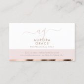 Wit Roze Veer Roos Goud Visitekaartje (Achterkant)
