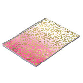 Wit Roze Waterverf Gouden Glam Luipaard Print Notitieboek (Linkerzijde)