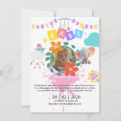 Wit & Roze Waterverf Minima Classic Baby shower Kaart (Voorkant)