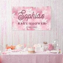 Wit Roze Winter Sneeuwvlok Patroon Meisje Party