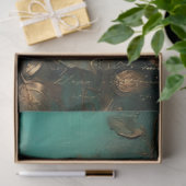  wit rozen gouden script smaragdgroen tissuepapier (Geschenk)