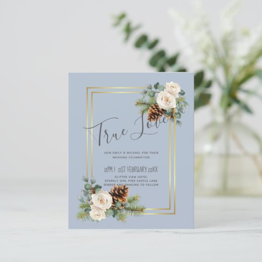 Wit rozen goudpuin blauw (Staand voorkant)