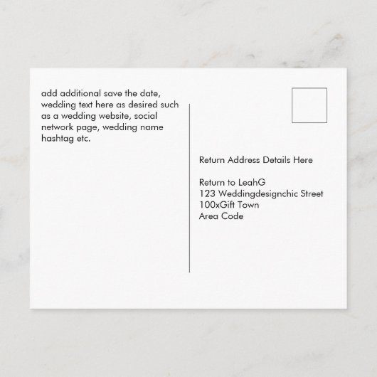 Wit rozen goudpuin blauw briefkaart (Achterkant)