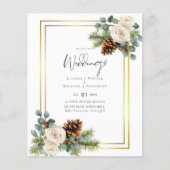 Wit rozen goudpuin blauw flyer (Voorkant)