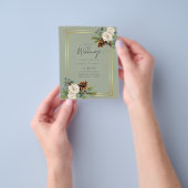 Wit rozen goudpuin blauw flyer (Hand)