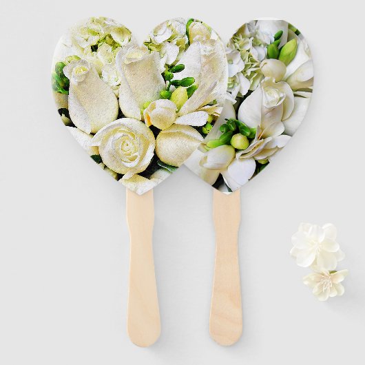 Wit-Rozen-van-liefde_ Handwaaier (Voorkant en achterkant)