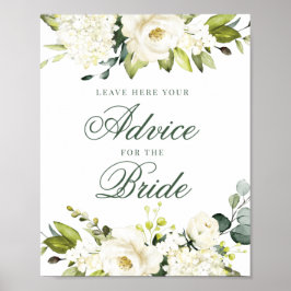 Wit rozenadvies voor het logo poster