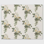  wit rozenbloemmotief cadeaupapier (Vlak)