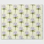 wit rozenpatroon cadeaupapier (Vlak)