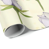 wit rozenpatroon cadeaupapier (Rol Hoek)
