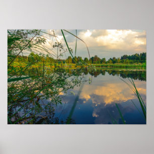Wit-Rusland Беларусь Landschap Natuur Kanaal Poste Poster