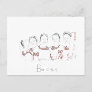 Wit-Rusland Беларусь Volkskleder Nationale Jurk An Briefkaart