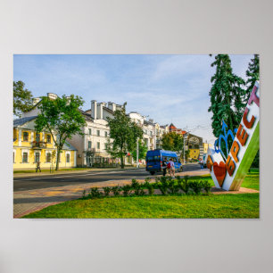 Wit-Rusland БсRust,,л op de architectuur van de ar Poster