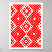 Wit-Rusland Б а р у Nationaal Folk Pattern Poster (Voorkant)