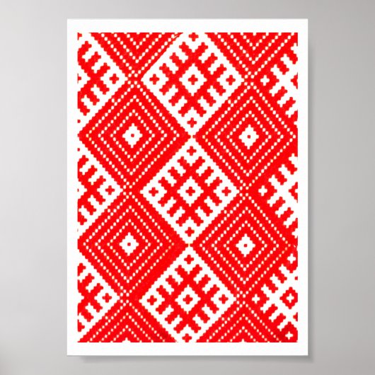 Wit-Rusland Б а р у Nationaal Folk Pattern Poster (Voorkant)