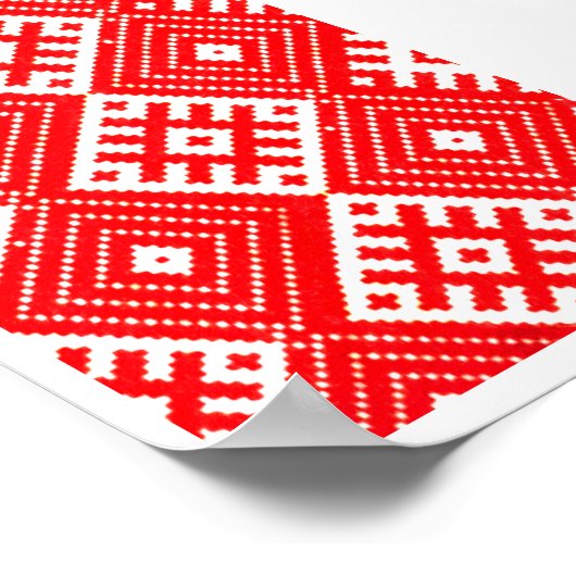 Wit-Rusland Б а р у Nationaal Folk Pattern Poster (Hoek)