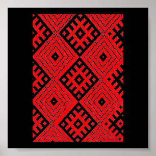 Wit-Rusland Б а р у Nationaal Folk Pattern Poster