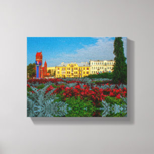 Wit-Rusland Б л р у Minsk Architectuur Lichaamslev Canvas Afdruk