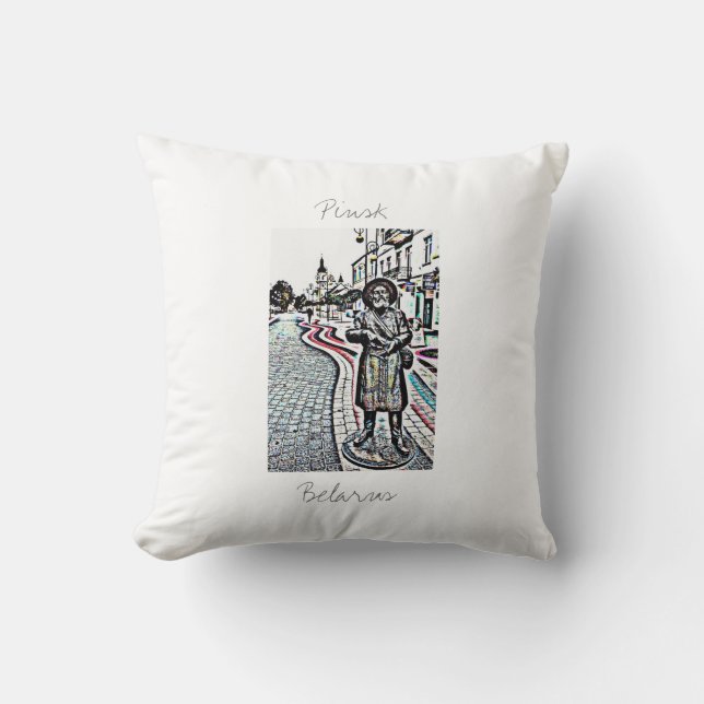 Wit-Rusland Б л р у Pinsk Architecture Cushion low Kussen (Voorkant)