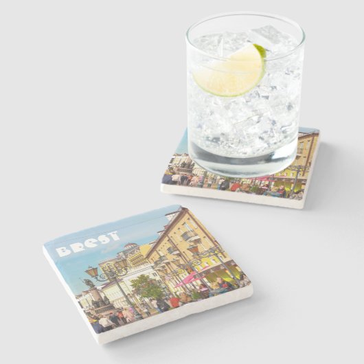 Wit-Rusland Б сеRust,уWit-RuslandWit-Rusland Stenen Onderzetter (Zijkant)