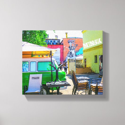 Wit-Rusland Б с Minsk а,у Architectuur Graffiti Canvas Afdruk (Voorkant)