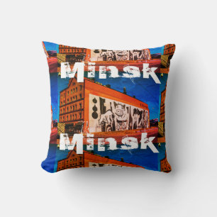 Wit-Rusland Б с Minsk а,у Architectuur Graffiti Kussen