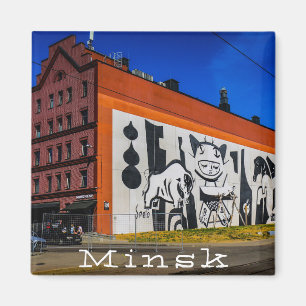 Wit-Rusland Б с Minsk а,у Architectuur Graffiti Magneet