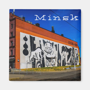 Wit-Rusland Б с Minsk а,у Architectuur Graffiti Magneet