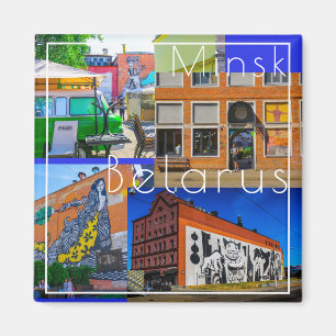 Wit-Rusland Б с Minsk а,у Architectuur Graffiti Magneet