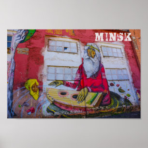 Wit-Rusland Б с Minsk а,у Architectuur Graffiti Poster
