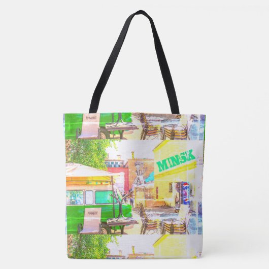 Wit-Rusland Б с Minsk а,у Architectuur Graffiti Tote Bag (Voorkant)