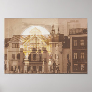 Wit-Rusland Б с Minsk а,Architectuur metуKoulage Poster