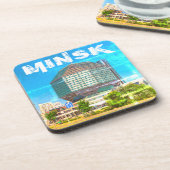 Wit-Rusland Б с Minsk а,Bibliotheekarchitectuurл Bier Onderzetter (Linkerzijde)