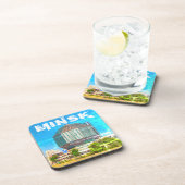 Wit-Rusland Б с Minsk а,Bibliotheekarchitectuurл Bier Onderzetter (Rechterzijde)