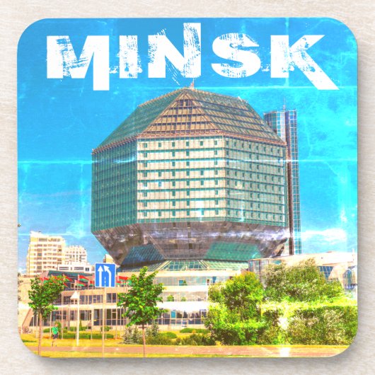 Wit-Rusland Б с Minsk а,Bibliotheekarchitectuurл Bier Onderzetter (Voorkant)