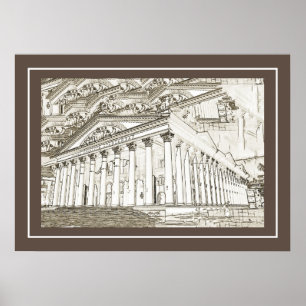 Wit-Rusland Б с Minsk а MinkBod,Architectuurл Sche Poster