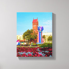 Wit-Rusland Б с Minsk а Münchenл de stad die het l Canvas Afdruk