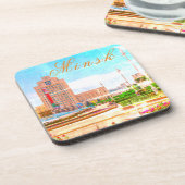 Wit-Rusland Б с Minsk а,Wit-Rusland Stadsarchitect Bier Onderzetter (Linkerzijde)